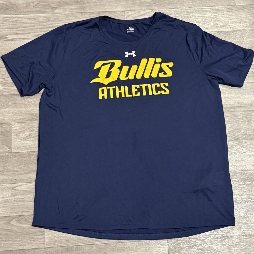 NWOT Under Armour Tech T-Shirt Men XL Navy Blue Bullis Athletics Loose Fit